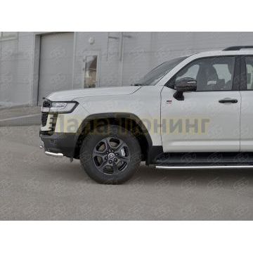 Защита переднего бампера d57 секции-d42 дуга РусСталь для Toyota Land Cruiser 300 GR SPORT 2021-