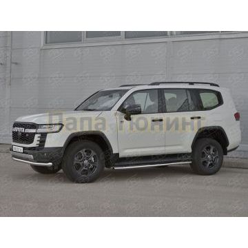 Защита переднего бампера d57 секции РусСталь для Toyota Land Cruiser 300 GR SPORT 2021-