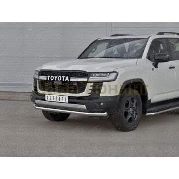 Защита переднего бампера d57 секции РусСталь для Toyota Land Cruiser 300 GR SPORT 2021-