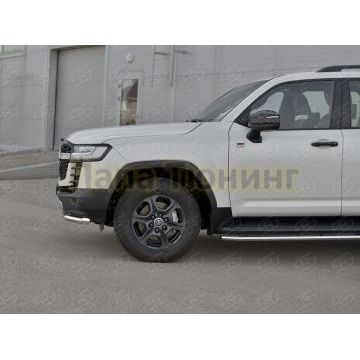 Защита переднего бампера d57 секции РусСталь для Toyota Land Cruiser 300 GR SPORT 2021-
