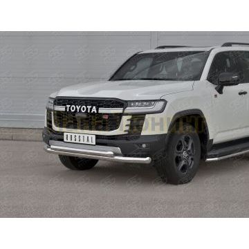 Защита переднего бампера d76 секции-d57 дуга РусСталь для Toyota Land Cruiser 300 GR SPORT 2021-