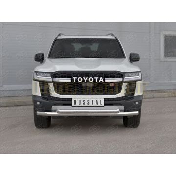 Защита переднего бампера d76 секции-d57 дуга РусСталь для Toyota Land Cruiser 300 GR SPORT 2021-