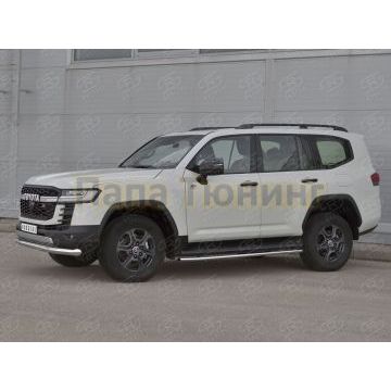 Защита переднего бампера d76 секции РусСталь для Toyota Land Cruiser 300 GR SPORT 2021-