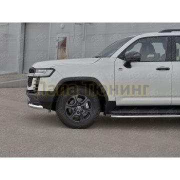 Защита переднего бампера d76 секции РусСталь для Toyota Land Cruiser 300 GR SPORT 2021-