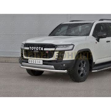 Защита переднего бампера d76 секции РусСталь для Toyota Land Cruiser 300 GR SPORT 2021-