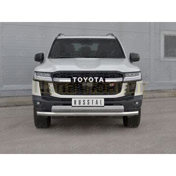 Защита переднего бампера d76 секции РусСталь для Toyota Land Cruiser 300 GR SPORT 2021-