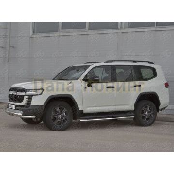 Защита переднего бампера d76 секции-d76 уголки+клыки РусСталь для Toyota Land Cruiser 300 GR SPORT 2021-