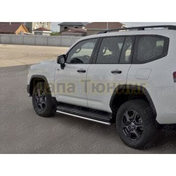 Защита порогов d42 РусСталь для Toyota Land Cruiser 300 GR SPORT 2021-