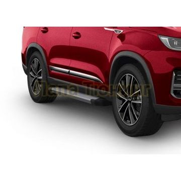 Пороги алюминиевые Rival Silver New для Chery Tiggo 7/7 Pro/8 2019-/Exeed LX 2022-/Chery Tiggo 8 Pro 2021-/Chery Tiggo 8 Pro Max 2022-/Chery Tiggo 7 Pro Max 2022-/XCITE X-Cross 7 2024-
