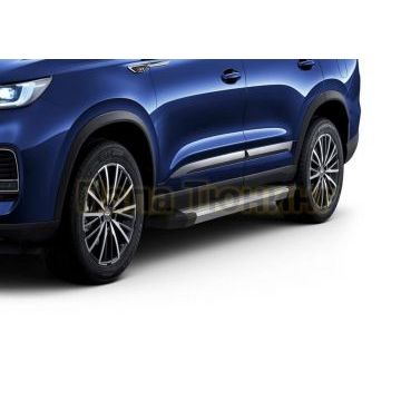 Пороги алюминиевые Rival Silver New для Chery Tiggo 7/7 Pro/8 2019-/Exeed LX 2022-/Chery Tiggo 8 Pro 2021-/Chery Tiggo 8 Pro Max 2022-/Chery Tiggo 7 Pro Max 2022-/XCITE X-Cross 7 2024-