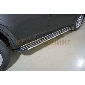 Пороги алюминиевые "Slim Line Silver" 1820 мм ТСС для Haval Dargo 2022- Пороги алюминиевые "Slim Line Silver" 1820 мм ТСС для Haval Dargo 2022-