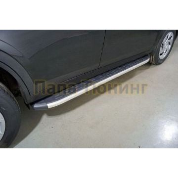 Пороги алюминиевые с пластиковой накладкой 1820 мм ТСС для Haval Dargo 2022- Пороги алюминиевые с пластиковой накладкой 1820 мм ТСС для Haval Dargo 2022-