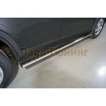 Пороги овальные с проступью 75х42 мм ТСС для Haval Dargo 2022- Пороги овальные с проступью 75х42 мм ТСС для Haval Dargo 2022-