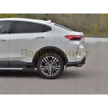 Защита заднего бампера d57 дуга-d42 дуга black РусСталь для Haval F7X 4WD 2022-