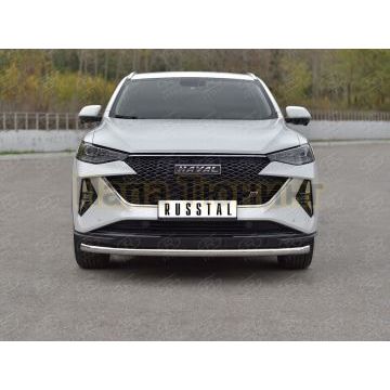 Защита переднего бампера d57 секции РусСталь для Haval F7X 4WD 2022-