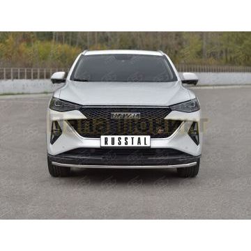 Защита переднего бампера d42 секции РусСталь для Haval F7X 4WD 2022-