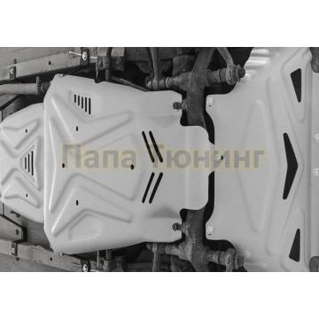 Комплект защит картер + КПП + РК + комплект крепежа Rival алюминий 4 мм для Lada (ВАЗ) 2121 (4x4) 1977-2019 2019-2021/Lada (ВАЗ) 2131 (4x4) 1993-2019 2019-2021/Lada (ВАЗ) Niva Legend 2121 2021-/Lada (ВАЗ) Niva Legend 2131 2021-