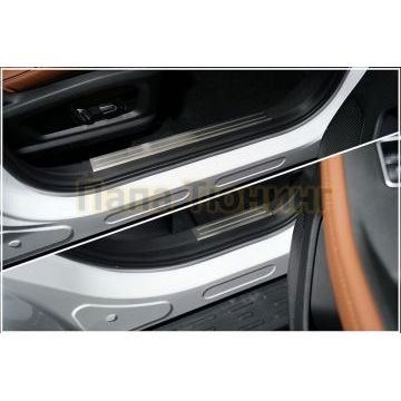 Накладки на пластиковые пороги (лист шлифованный с полосой) 4шт ТСС для Omoda C5 2022-