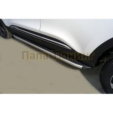 Пороги алюминиевые с пластиковой накладкой 1720 мм ТСС для Chery Tiggo 4 pro 2022-