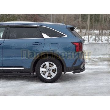 Защита заднего бампера d57 секции black РусСталь для Kia Sorento 2020-