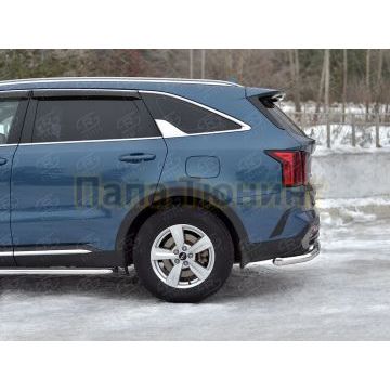 Защита заднего бампера d57 секции РусСталь для Kia Sorento 2020-