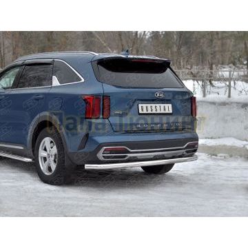 Защита заднего бампера d57 секции РусСталь для Kia Sorento 2020-