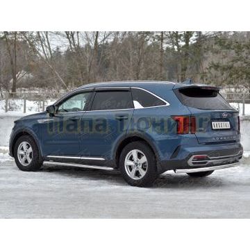 Защита заднего бампера d57 секции РусСталь для Kia Sorento 2020-