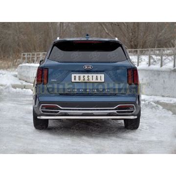 Защита заднего бампера d42 секции РусСталь для Kia Sorento 2020-
