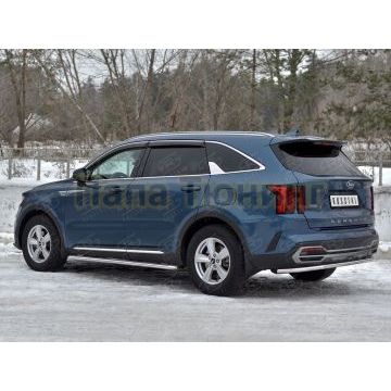 Защита заднего бампера d42 секции РусСталь для Kia Sorento 2020-