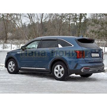 Защита заднего бампера d57 дуга black РусСталь для Kia Sorento 2020-