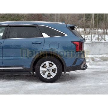 Защита заднего бампера d57 дуга black РусСталь для Kia Sorento 2020-