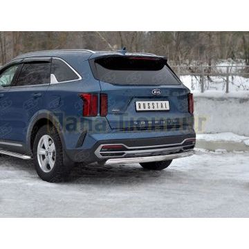 Защита заднего бампера 75х42 дуга РусСталь для Kia Sorento 2020-