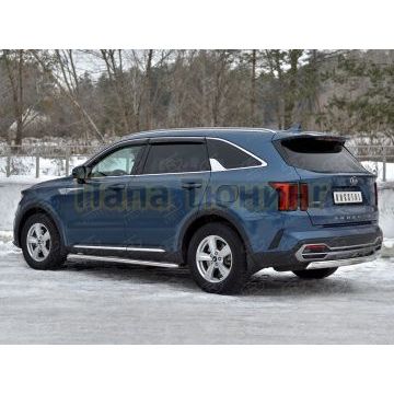 Защита заднего бампера 75х42 дуга РусСталь для Kia Sorento 2020-