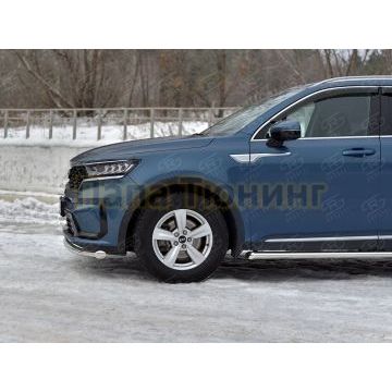 Защита переднего бампера d57 секции РусСталь для Kia Sorento 2020-