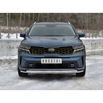 Защита переднего бампера d42 секции-d42 дуга РусСталь для Kia Sorento 2020-