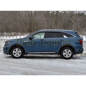 Пороги труба d57 секции (вариант 1) РусСталь для Kia Sorento 2020-