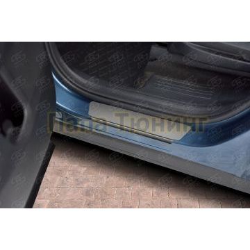 Накладки на пороги RUSSTAL (нерж., шлиф) РусСталь для Kia Sorento 2020-