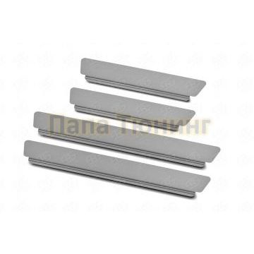 Накладки на пороги RUSSTAL (нерж., шлиф) РусСталь для Kia Sorento 2020-