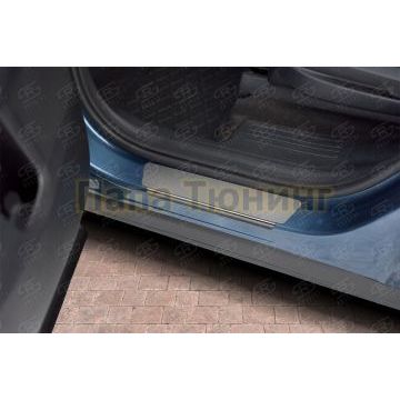 Накладки на пороги RUSSTAL (нерж., зеркало) РусСталь для Kia Sorento 2020-