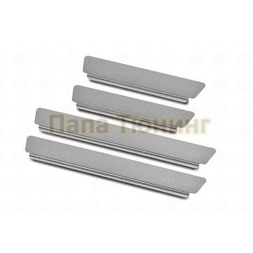 Накладки на пороги RUSSTAL (нерж., зеркало) РусСталь для Kia Sorento 2020-