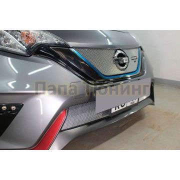 Защита радиатора Папа Тюнинг Nissan Note Nismo S 2016-2020 chrome верх (Японская сборка)