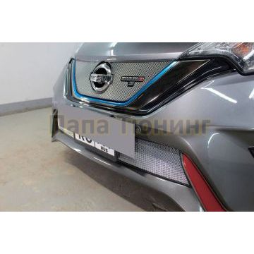 Защита радиатора Папа Тюнинг Nissan Note Nismo S 2016-2020 chrome верх (Японская сборка)