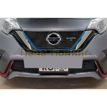 Защита радиатора Папа Тюнинг Nissan Note Nismo S 2016-2020 black верх (Японская сборка)
