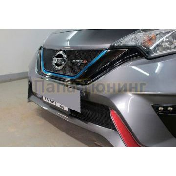Защита радиатора Папа Тюнинг Nissan Note Nismo S 2016-2020 black верх (Японская сборка)