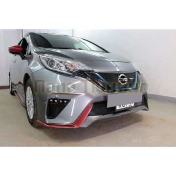 Защита радиатора Папа Тюнинг Nissan Note Nismo S 2016-2020 black верх (Японская сборка)