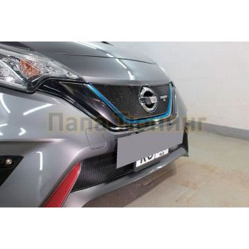 Защита радиатора Папа Тюнинг Nissan Note Nismo S 2016-2020 black верх (Японская сборка)