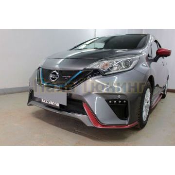Защита радиатора Папа Тюнинг Nissan Note Nismo S 2016-2020 black верх (Японская сборка)