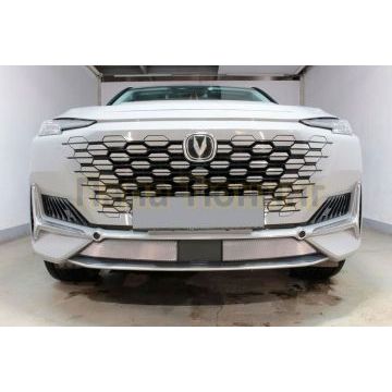 Защита радиатора Папа Тюнинг Changan UNI-K 2020- chrome низ (2 части)