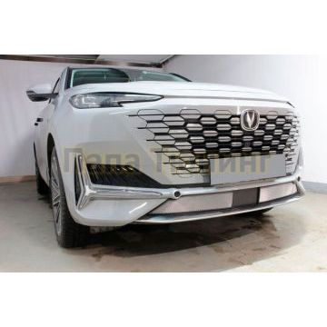 Защита радиатора Папа Тюнинг Changan UNI-K 2020- chrome низ (2 части)