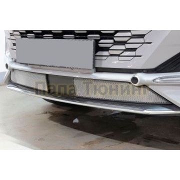 Защита радиатора Папа Тюнинг Changan UNI-K 2020- chrome низ (2 части)